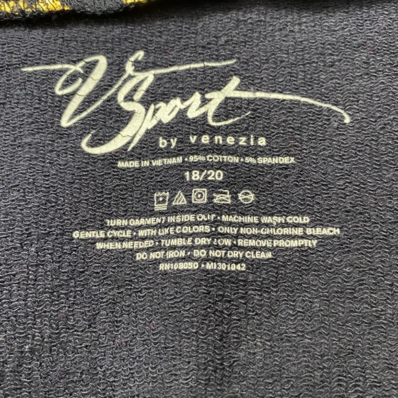 V Sport by Venezia Navy Blue/Green Hoodie Sweatshirt - Picture 6 of 7